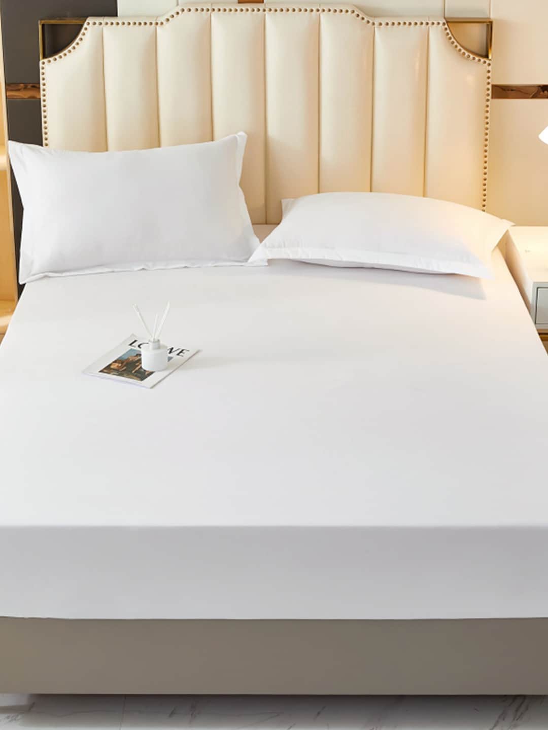 

Kuber Industries White Waterproof Mattress Protector