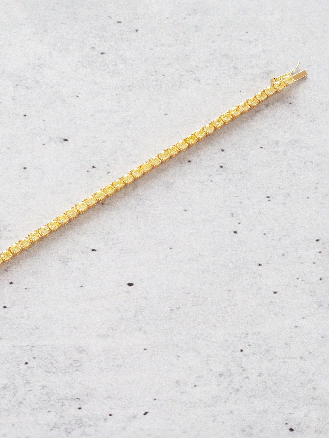 

ORIONZ Silver Cubic Zirconia Wraparound Bracelet, Yellow