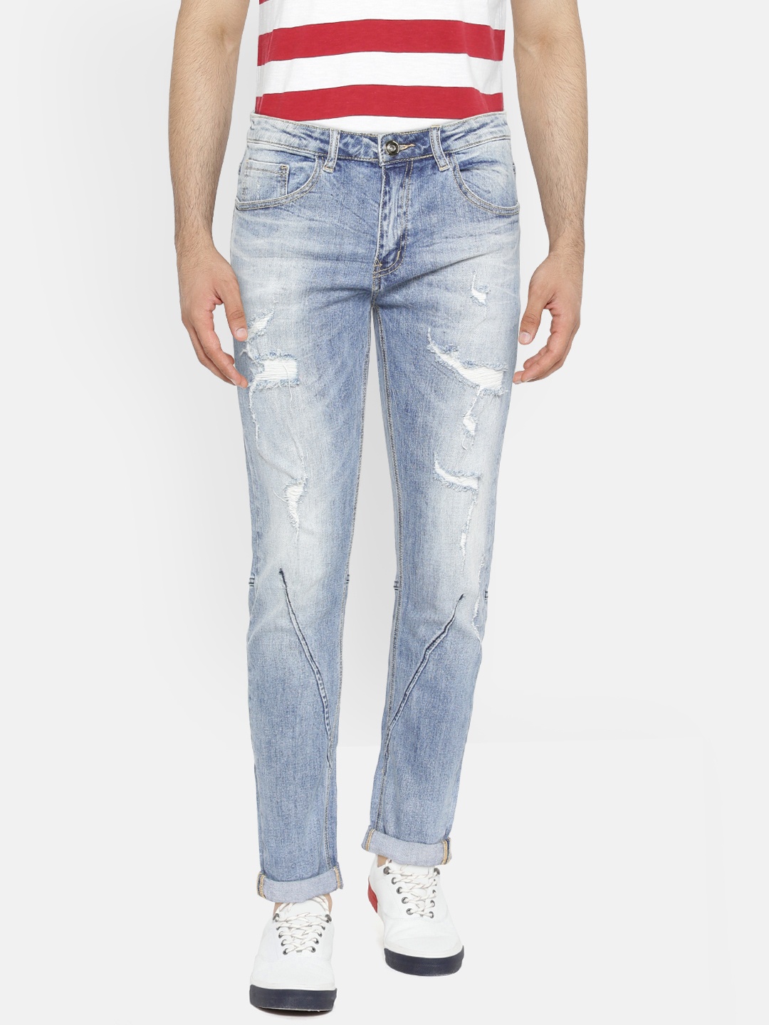 

CAMLA Men Blue Smart Fit Mid-Rise Mildly Distressed Stretchable Jeans