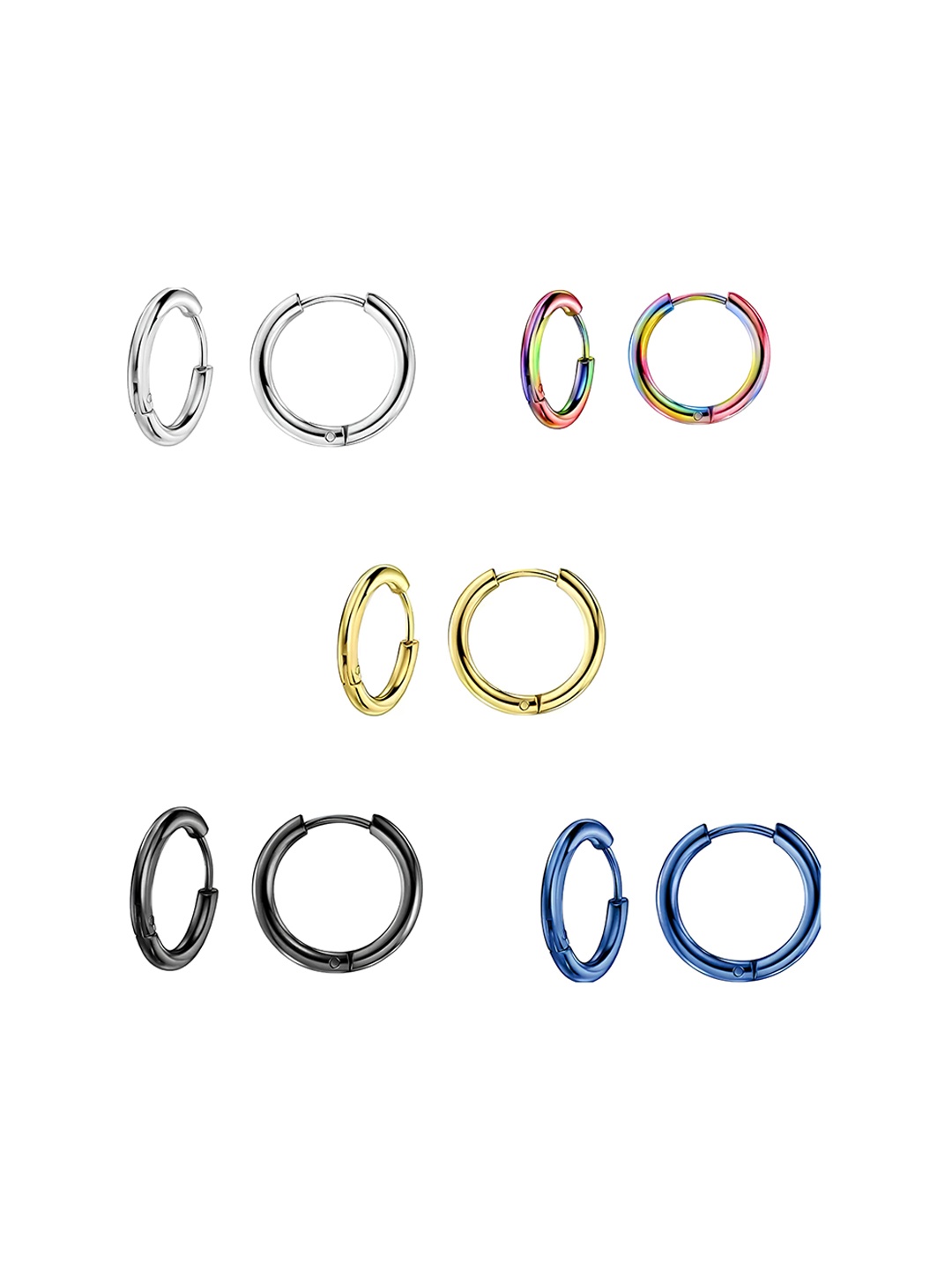 

KARISHMA KREATIONS Set Of 5 Hoop Earrings, Gold