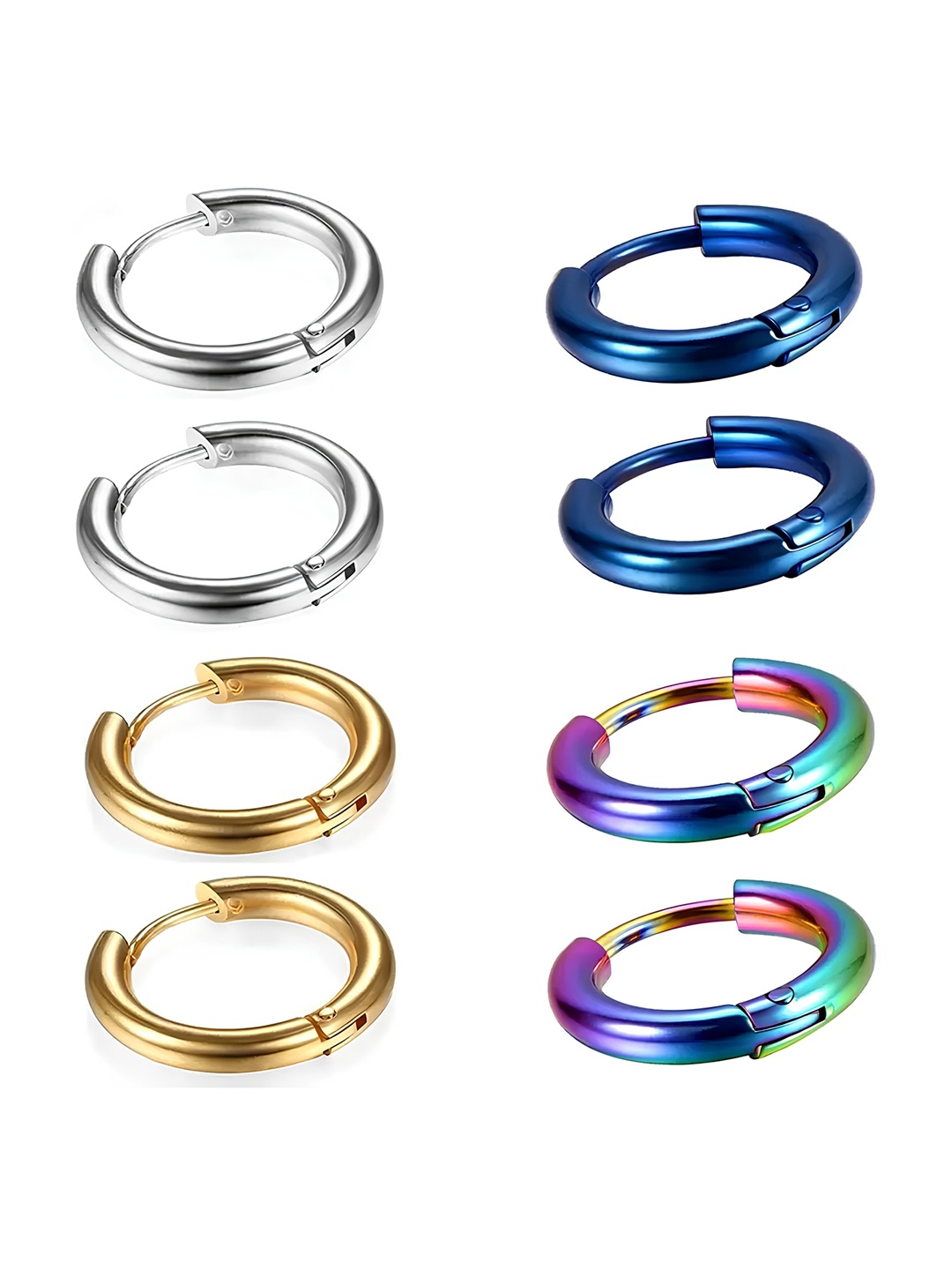 

KARISHMA KREATIONS Men Set Of 4 Circular Hoop Earrings, Gold