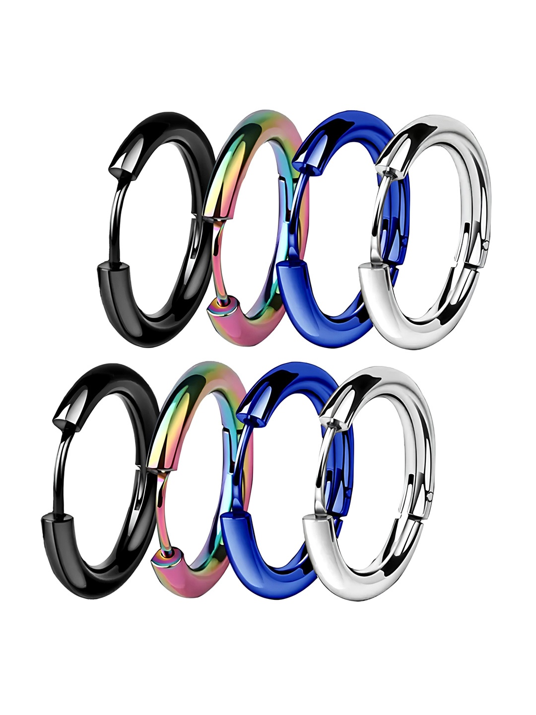

KARISHMA KREATIONS Men Set Of 4 Contemporary Hoop Earrings, Silver