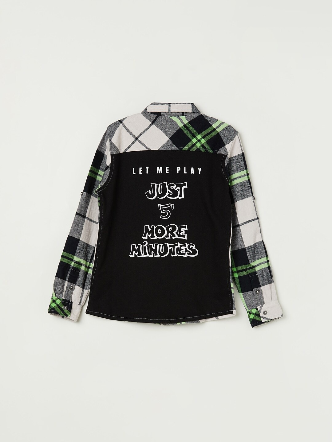 

Fame Forever by Lifestyle Boys Tartan Checks Pure Cotton Casual Shirt, Green