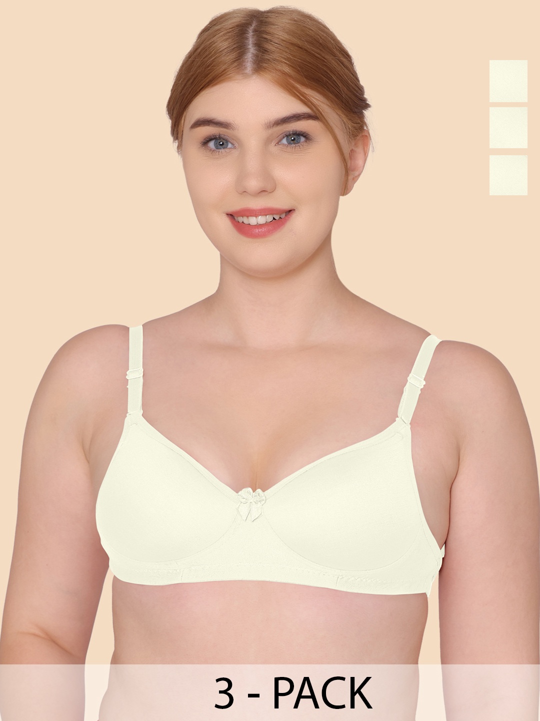 

KOMLI Seamless Full Coverage Cotton T-shirt Bra With All Day Comfort, Yellow