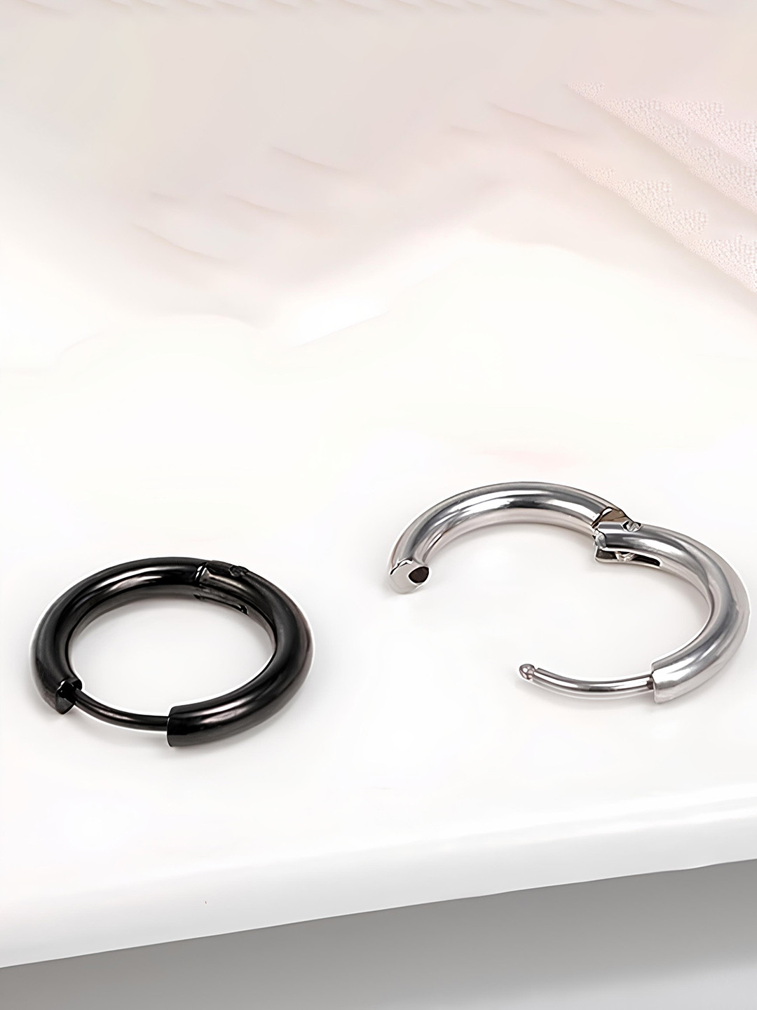

KARISHMA KREATIONS Set Of 2 Hoop Earrings, Silver
