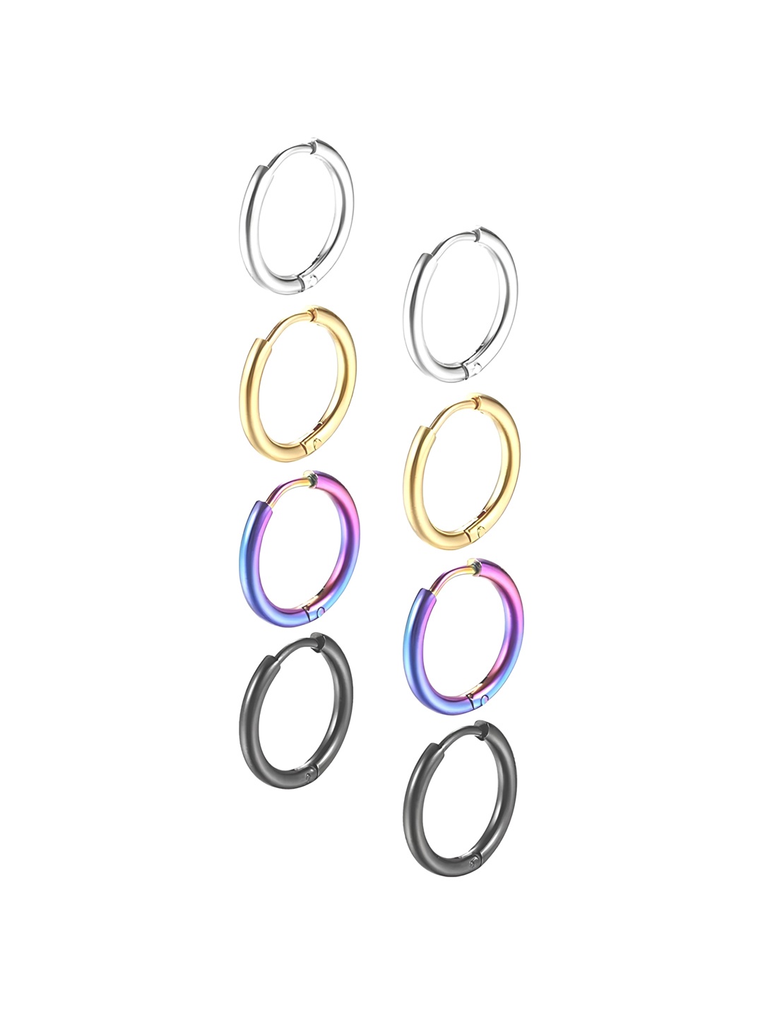 

KARISHMA KREATIONS Men Set Of 4 Contemporary Hoop Earrings, Gold