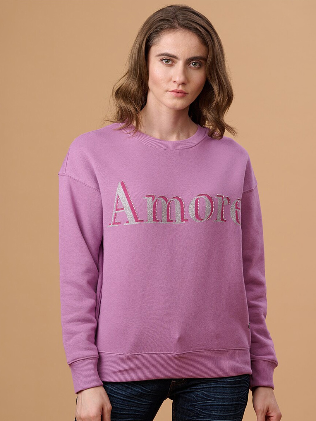 

Gipsy Typography Printed Pullover, Lavender