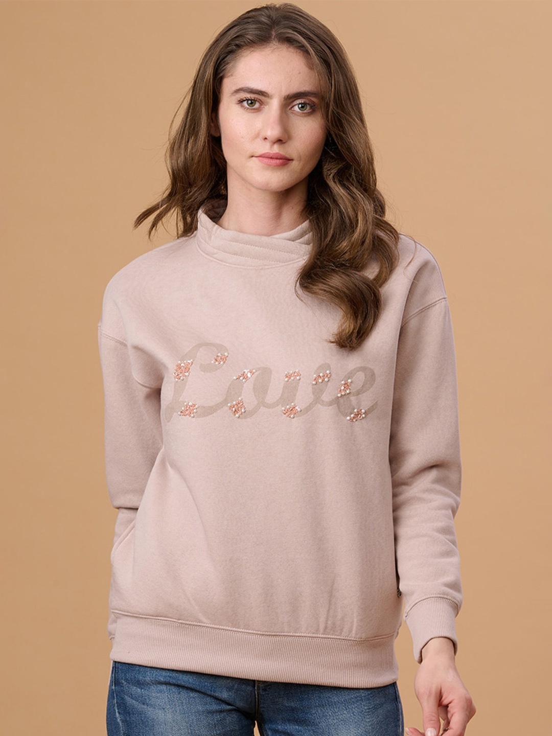 

Gipsy Typography Printed Sweatshirt, Pink