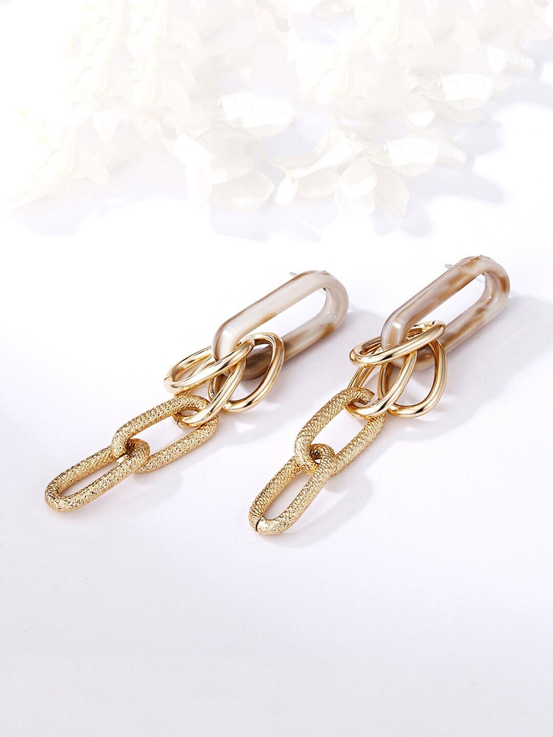 

DressBerry Gold-Toned Gold-Plated Contemporary Drop Earrings