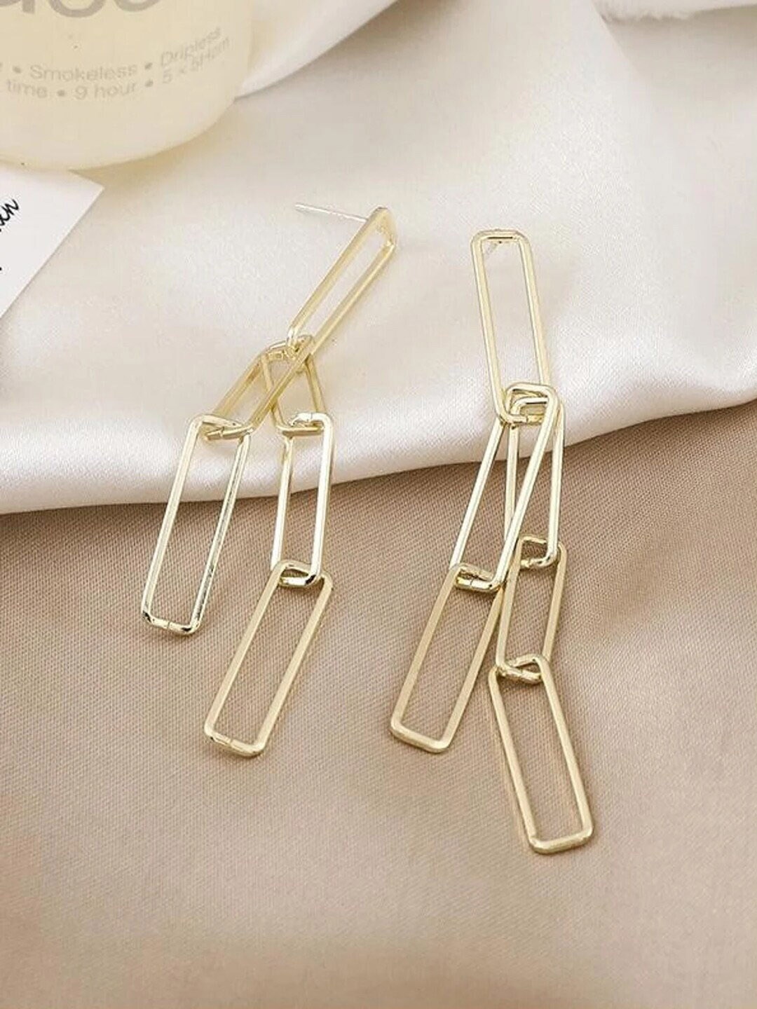 

DressBerry Gold Plated Linked Chain Drop Danglers Earrings