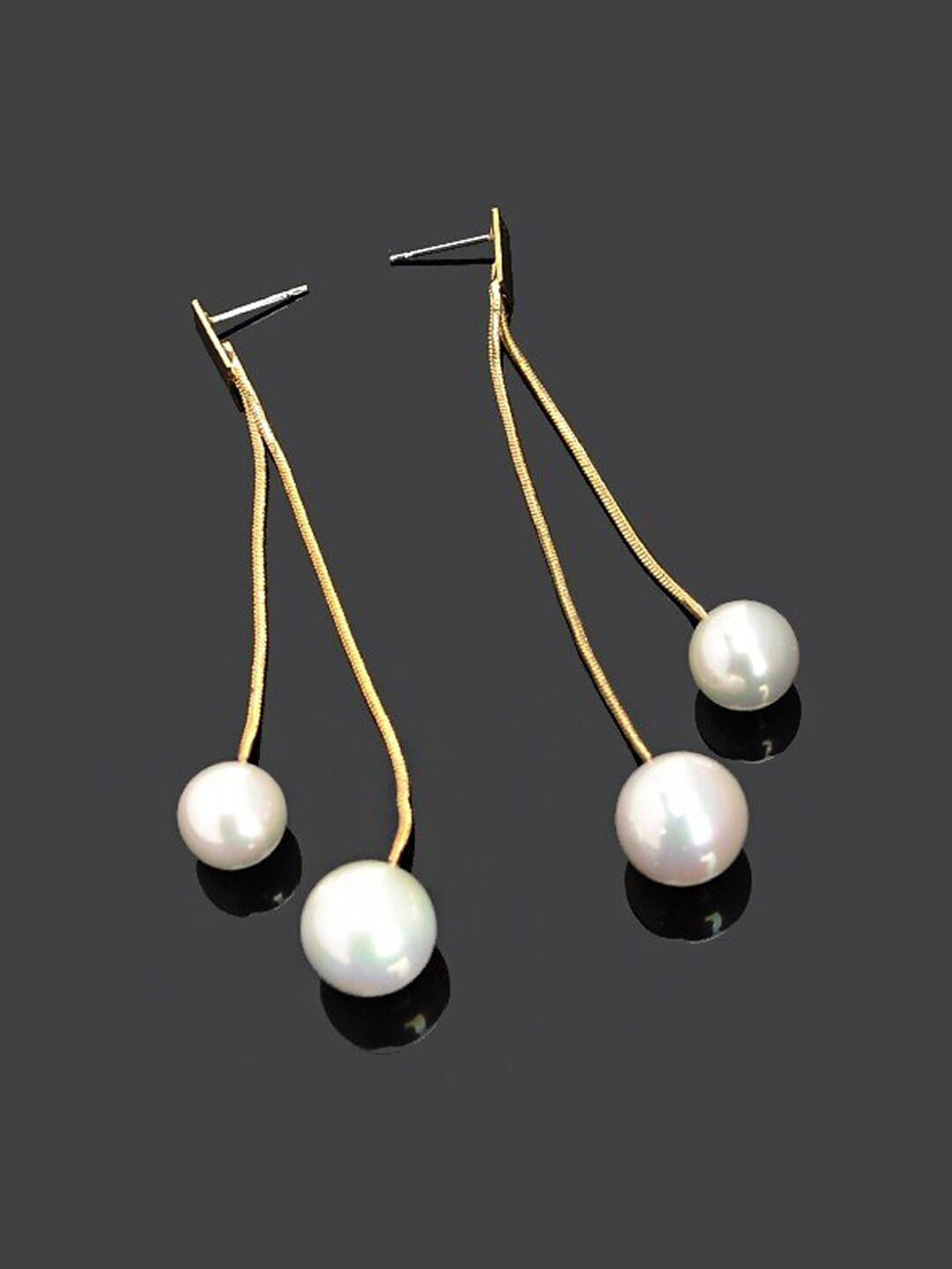 

DressBerry Gold-Plated Pearls Contemporary Drop Earrings