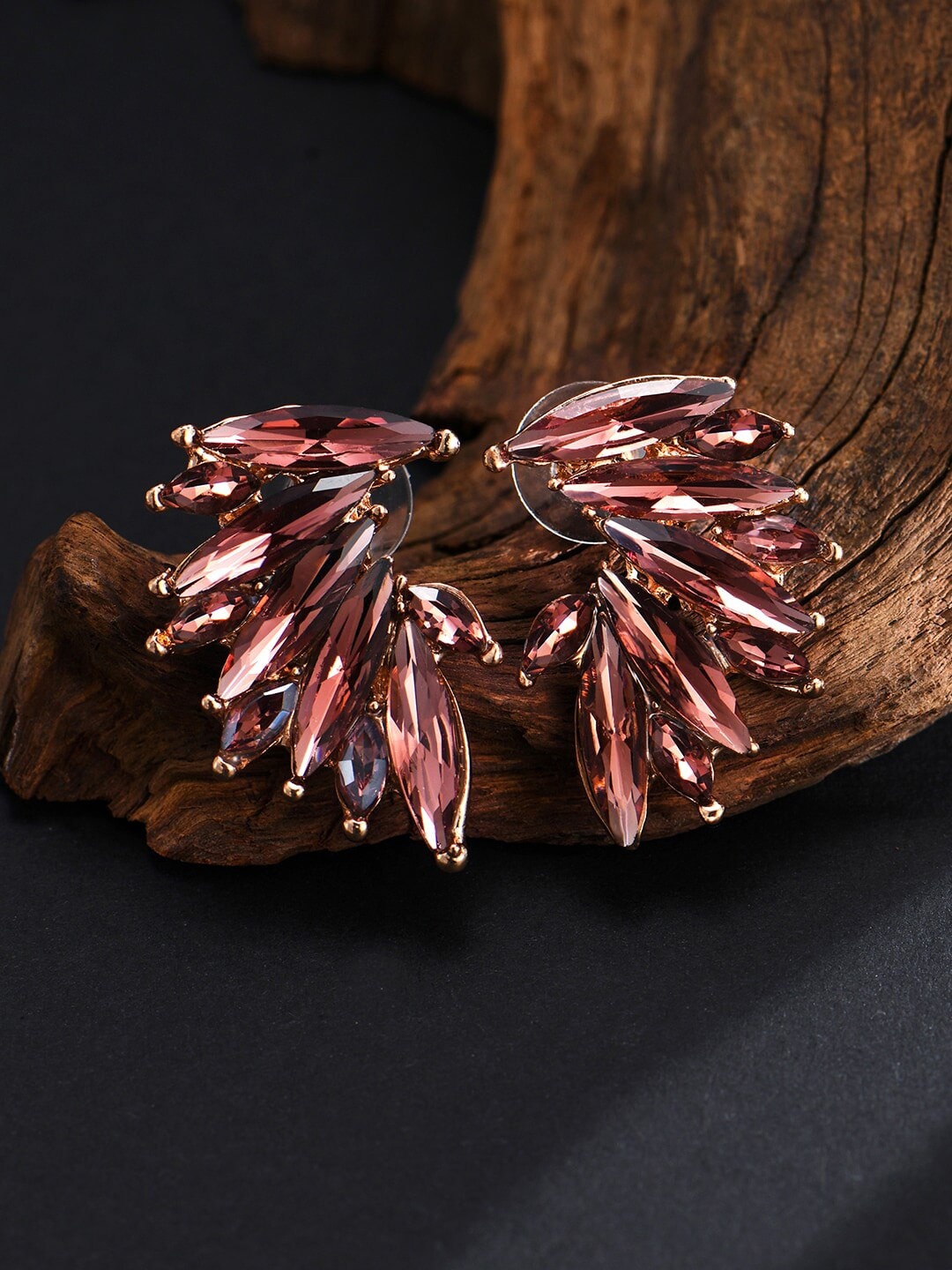 

DressBerry Gold-Plated Artificial Stones Quirky Studs Earrings