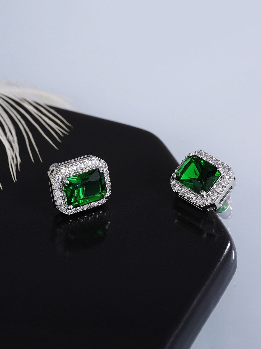

DressBerry Silver-Toned Silver-Plated Contemporary Studs Earrings