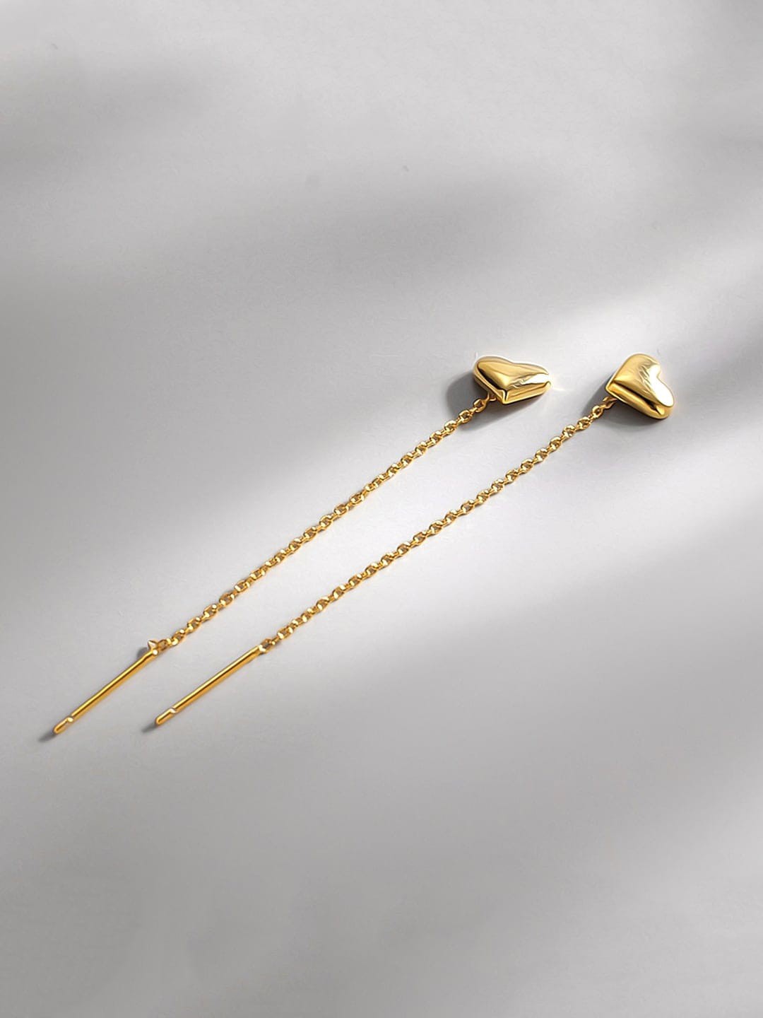 

DressBerry Gold-Toned Gold-Plated Stainless Steel Heart Shaped Drop Earrings