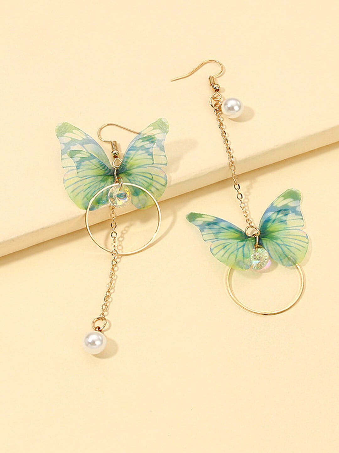 

DressBerry Gold Toned Gold Plated Contemporary Drop Earrings, Green