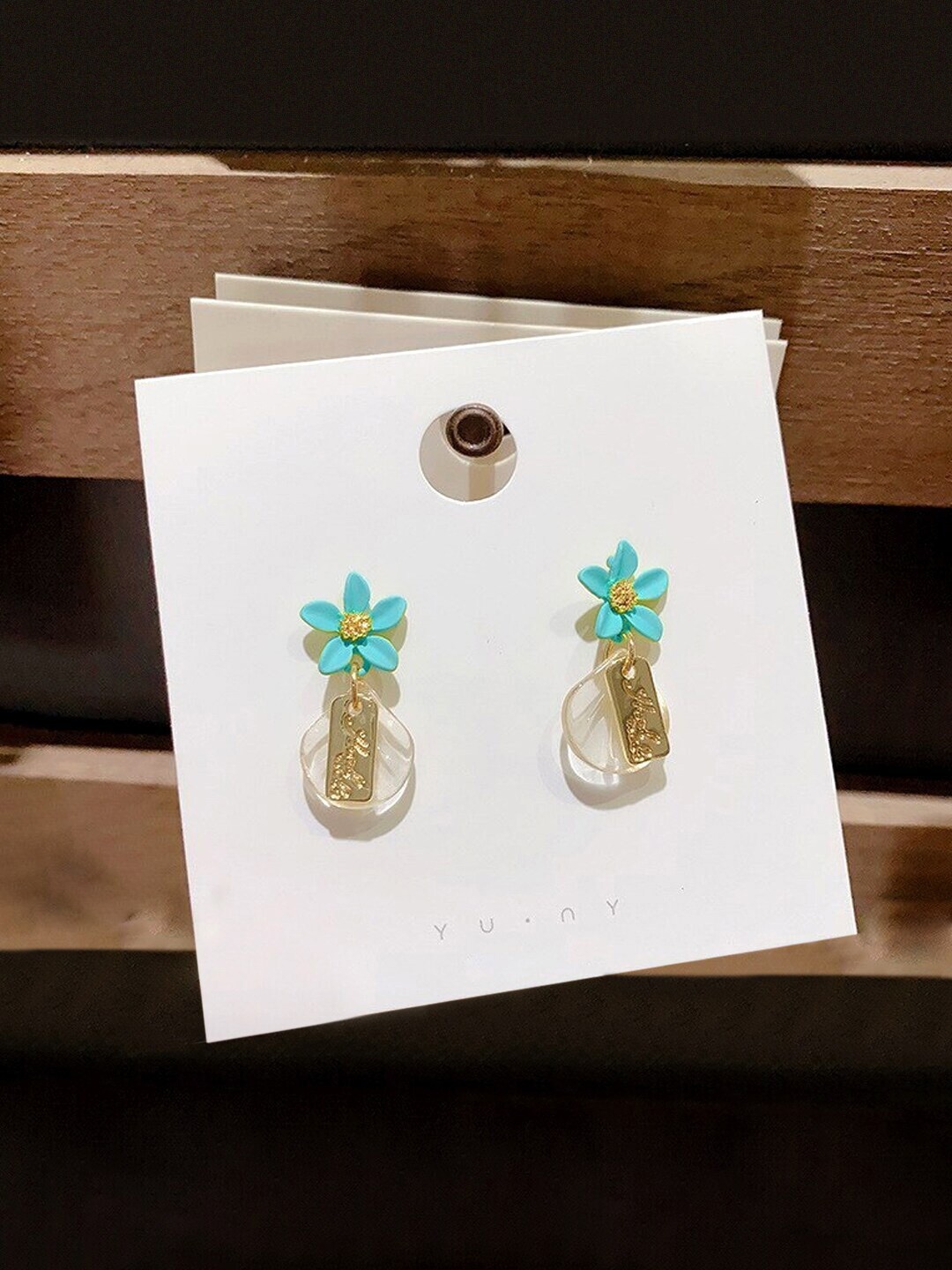 

DressBerry Floral Drop Earrings, Gold