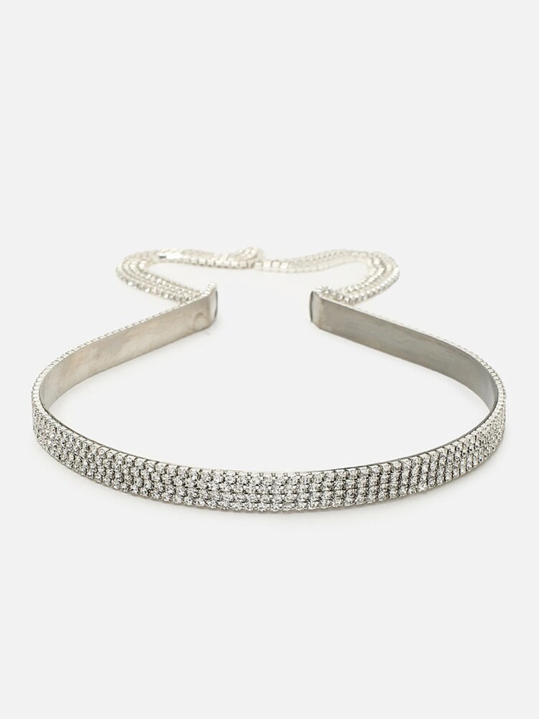 

FOREVER 21 Silver-Toned & White Embellished Hairband