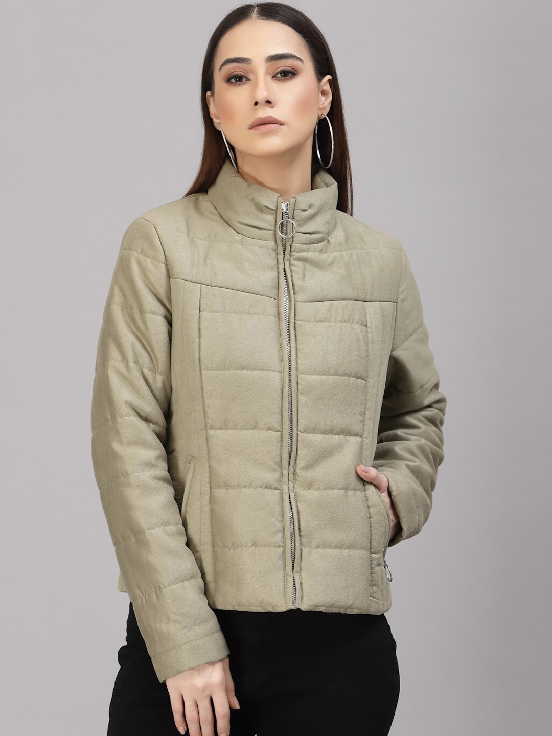

Gipsy Mock Collar Lightweight Padded Jacket, Olive