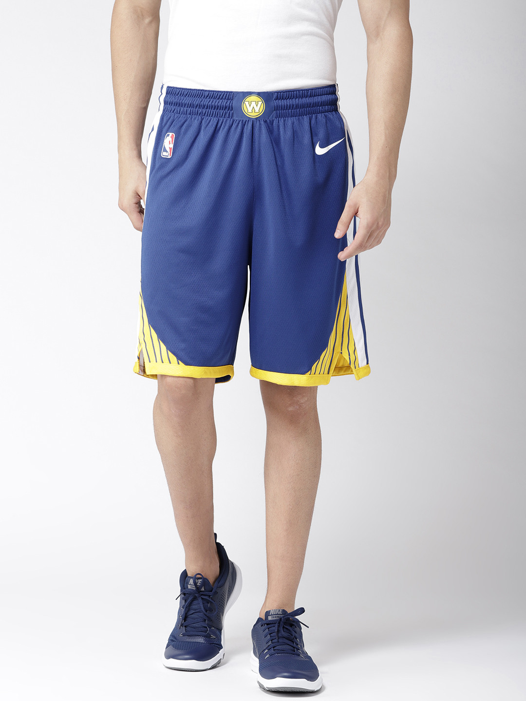 

Nike Men Blue Golden State Warriors Swingman Edition Basketball Shorts