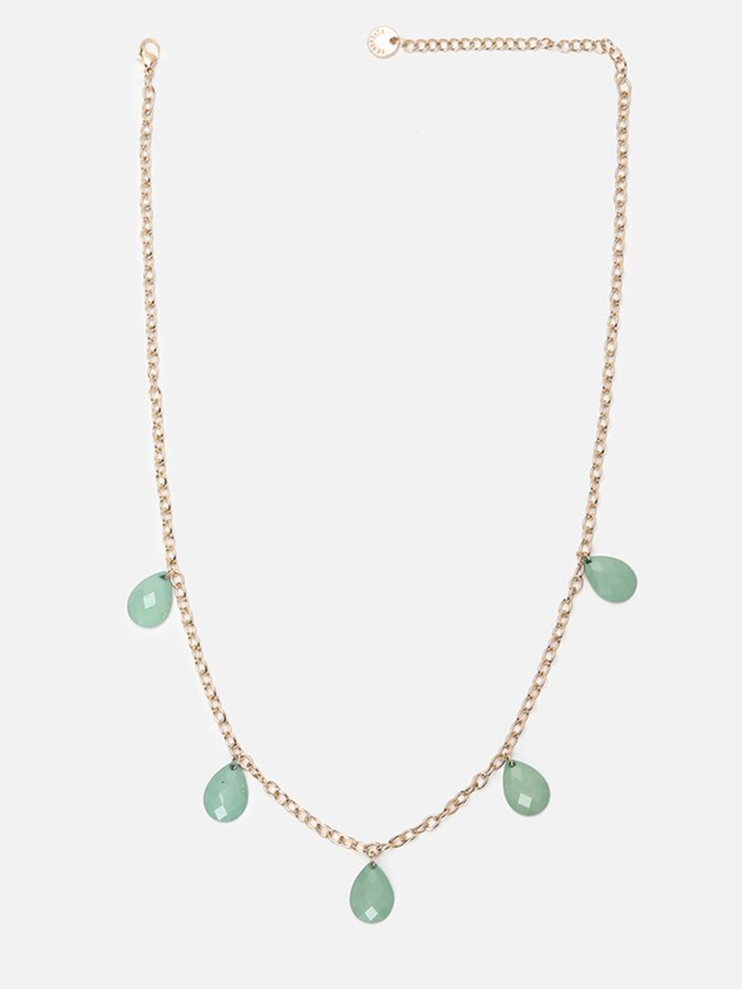 

FOREVER 21 Gold-Toned & Green Beads Beaded Minimal Necklace