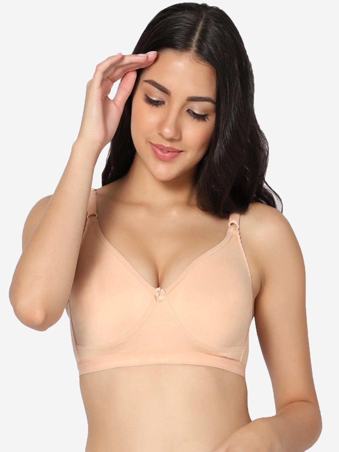 

In Care Pure Cotton T-shirt Bra With Full Coverage All Day Comfort Non Padded Non-Wired, Nude