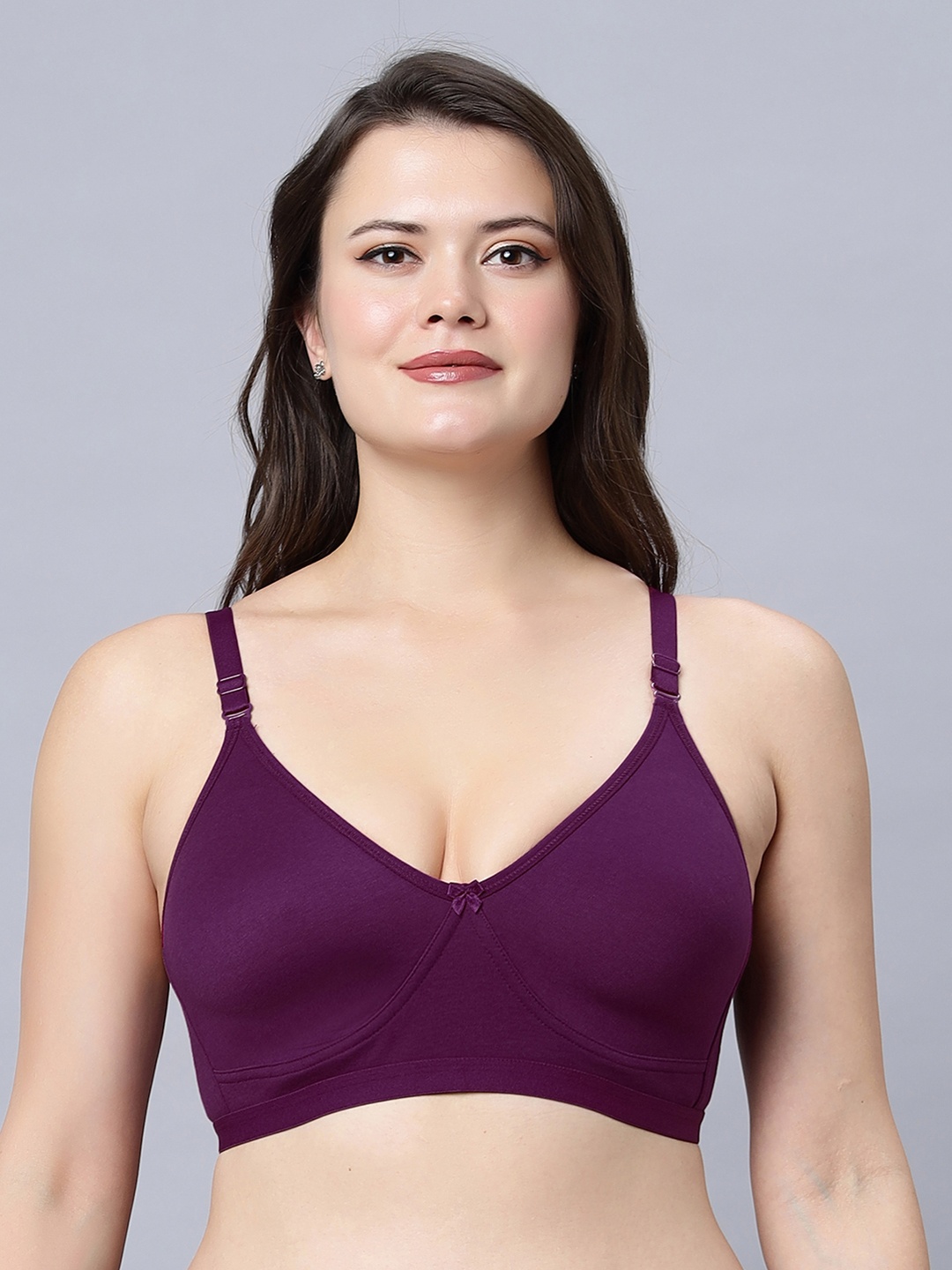 

In Care Full Coverage Non Padded Super Support Cotton T-shirt Bra, Purple