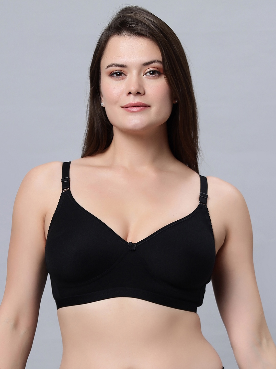 

In Care Pure Cotton T-shirt Bra With Full Coverage All Day Comfort Non Padded Non-Wired, Black