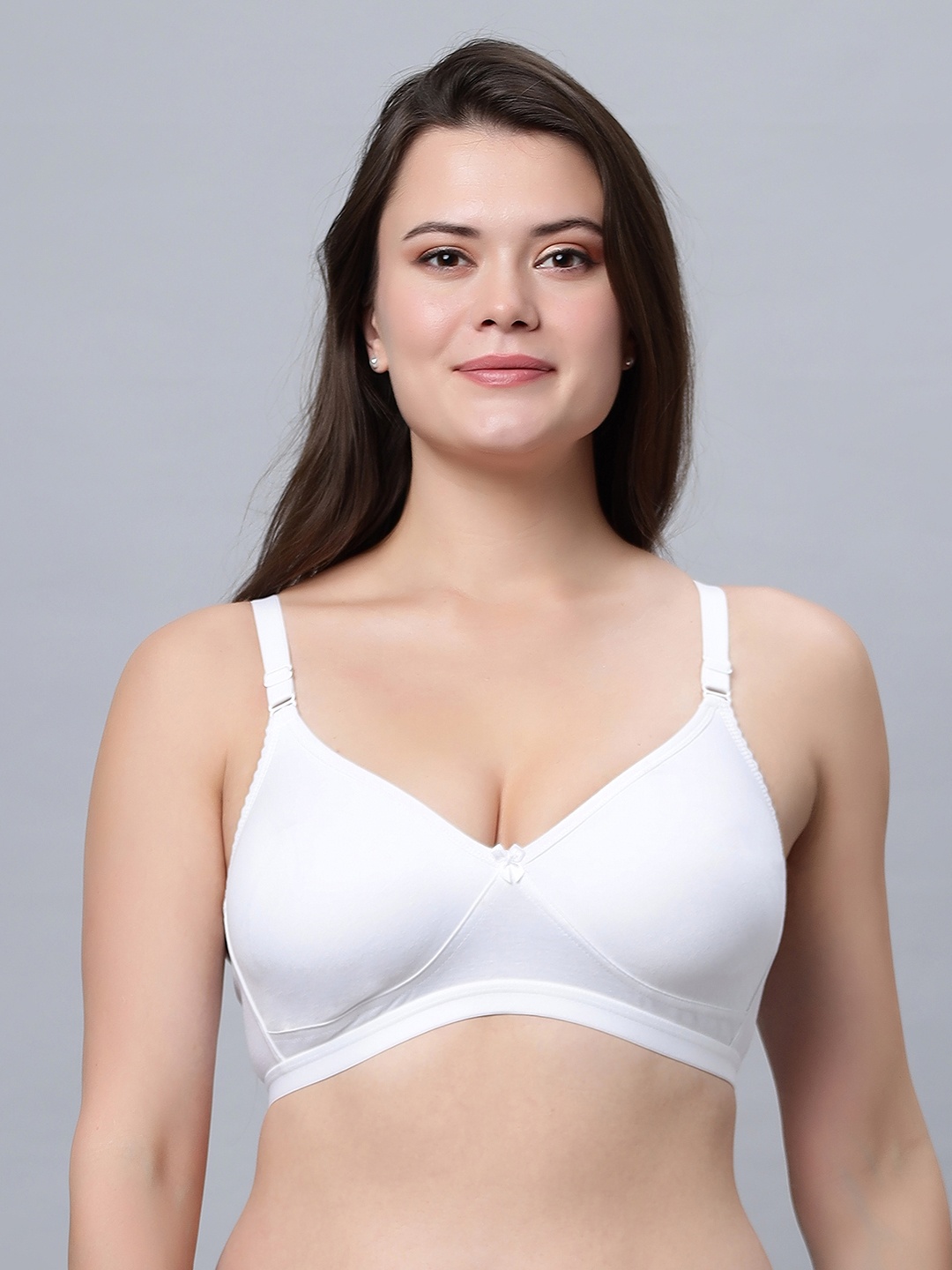 

In Care Pure Cotton T-shirt Bra With Full Coverage All Day Comfort Non Padded Non-Wired, White