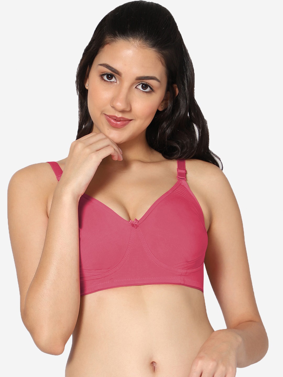 

In Care Full Coverage Non Padded Super Support Cotton T-shirt Bra, Magenta