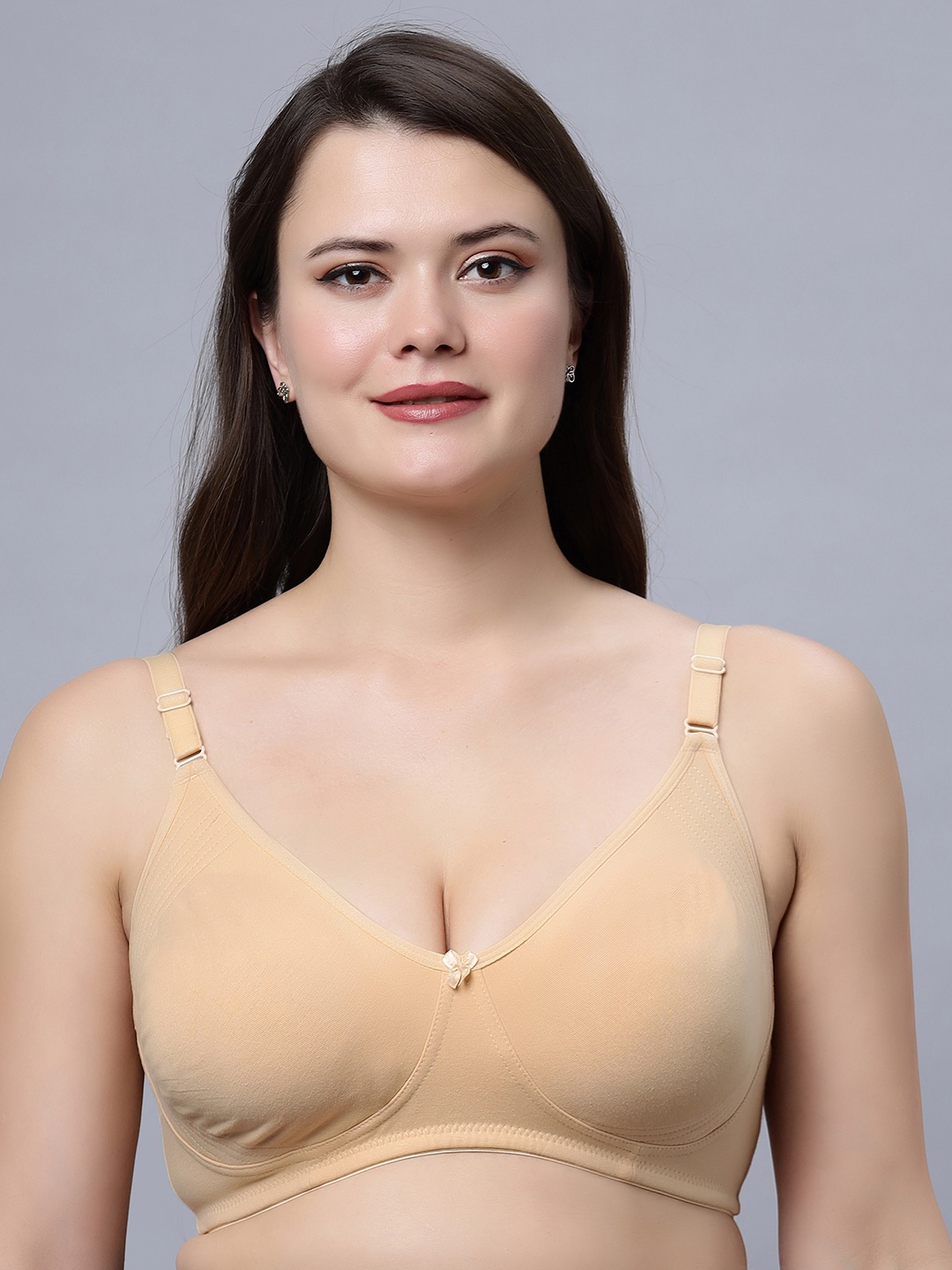 

In Care Pure Cotton T-shirt Bra With Full Coverage All Day Comfort Non Padded Non-Wired, Beige