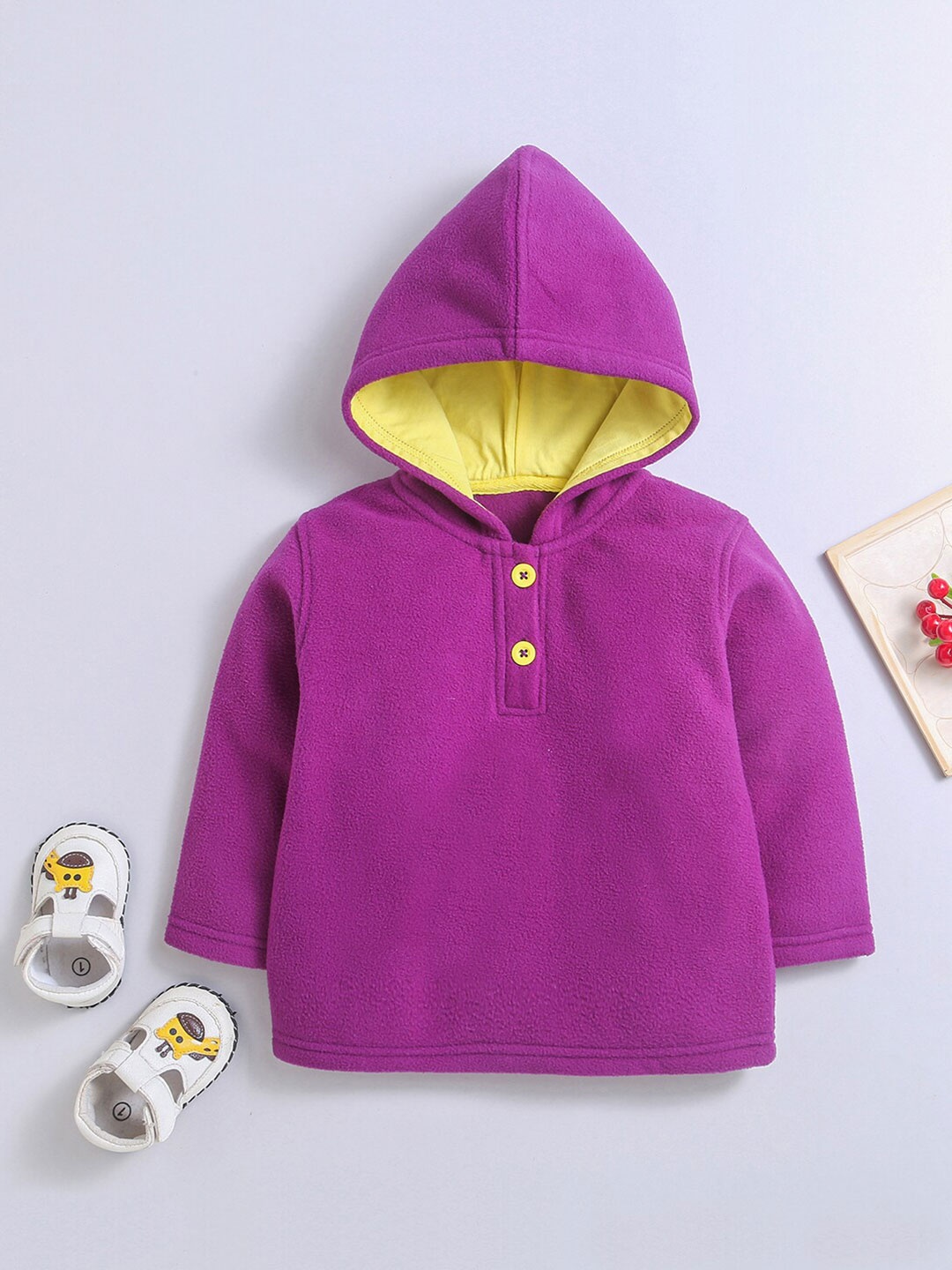 

Nino Bambino Kids Hooded Front-Open Sweatshirt, Purple