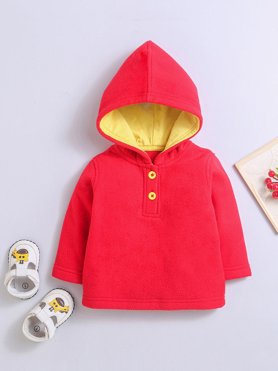 

Nino Bambino Kids Hooded Pullover Sweatshirt, Red