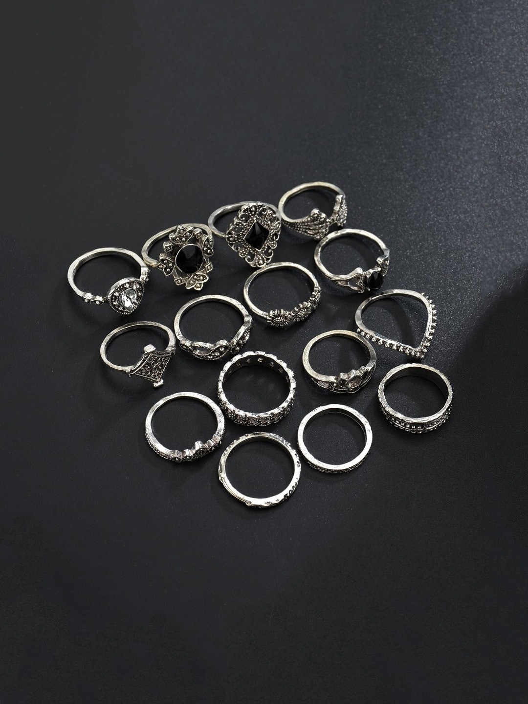

Sangria Set Of 15 Silver Plated Ring