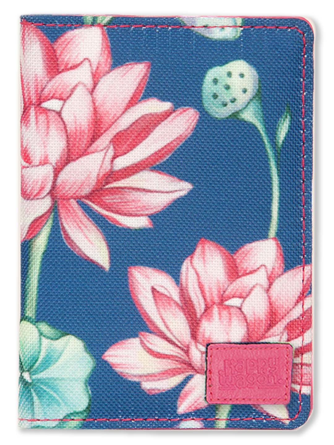 

happywagon Women Floral Printed Canvas Card Holder, Blue