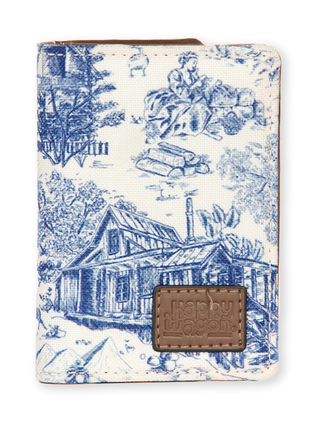 

happywagon Women Floral Printed Canvas Card Holder, White