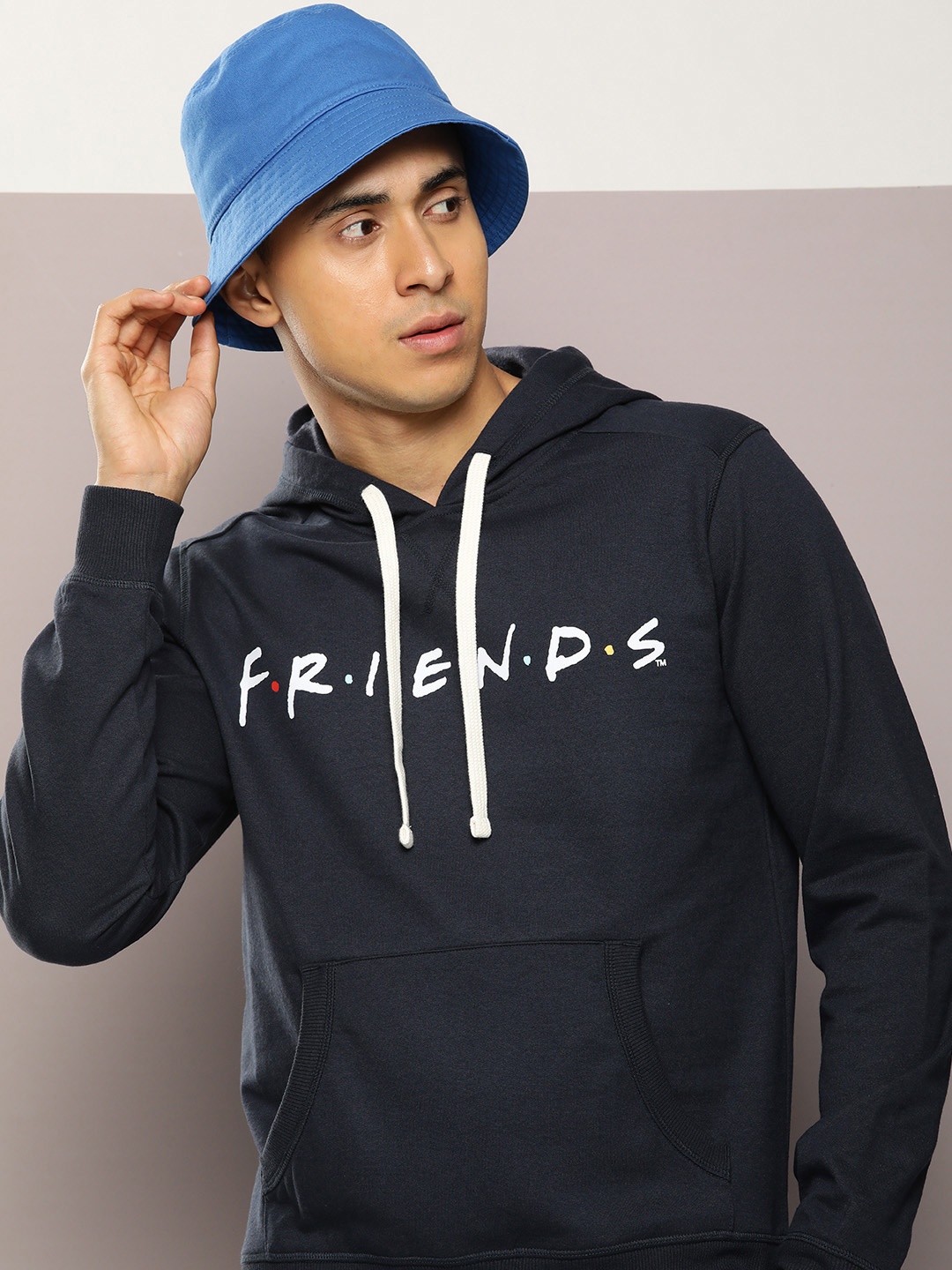

Kook N Keech Men Typography Printed Hooded Sweatshirt, Navy blue