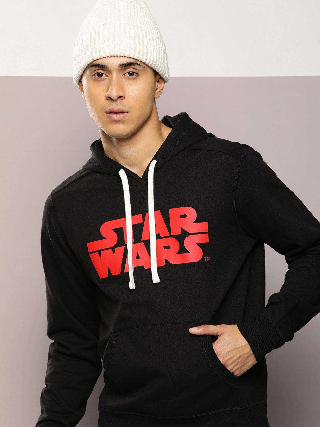 

Kook N Keech Men Typography Printed Hooded Sweatshirt, Black