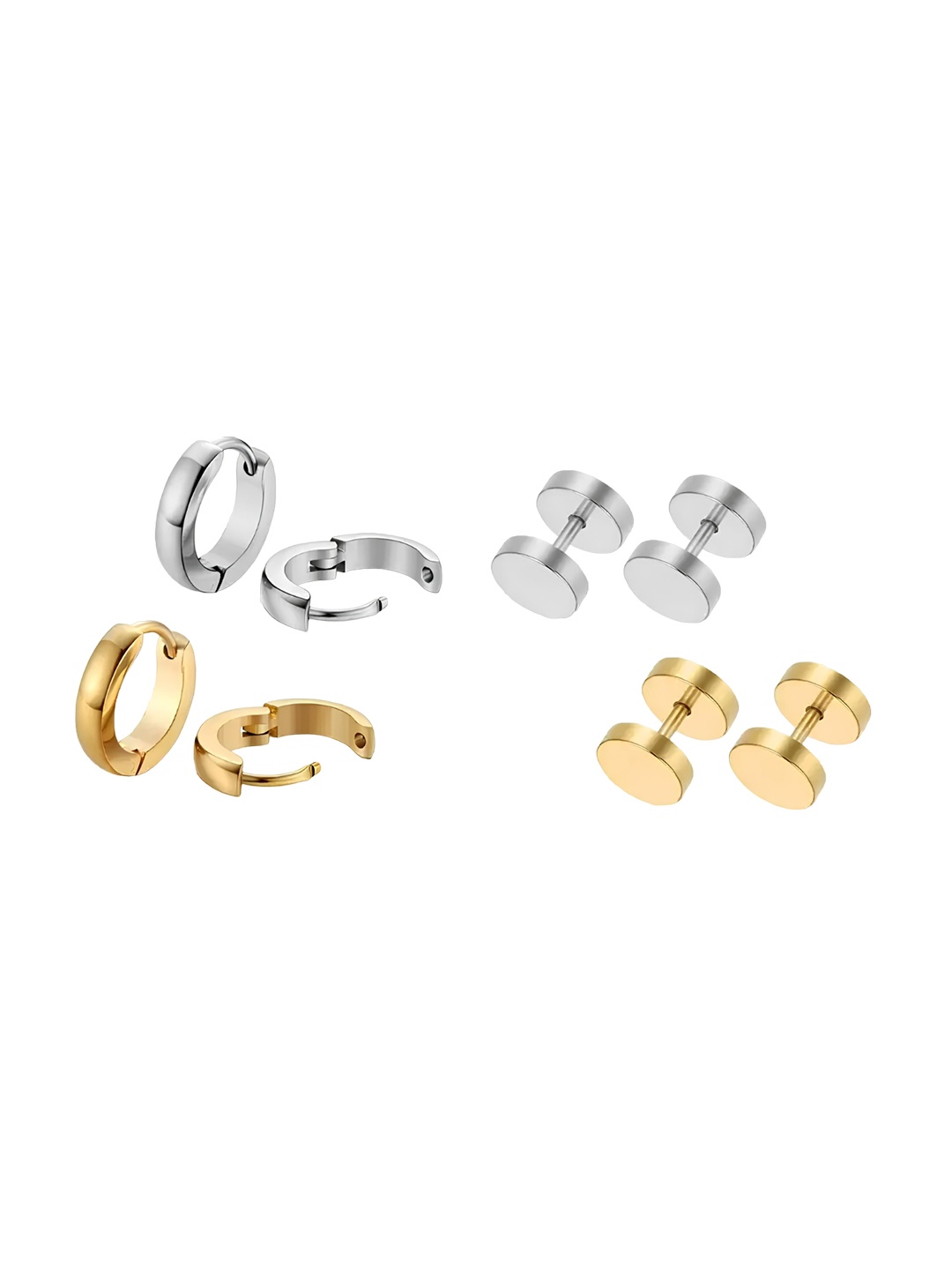 

KARISHMA KREATIONS Set Of 4 Stud & Hoop Earrings, Gold