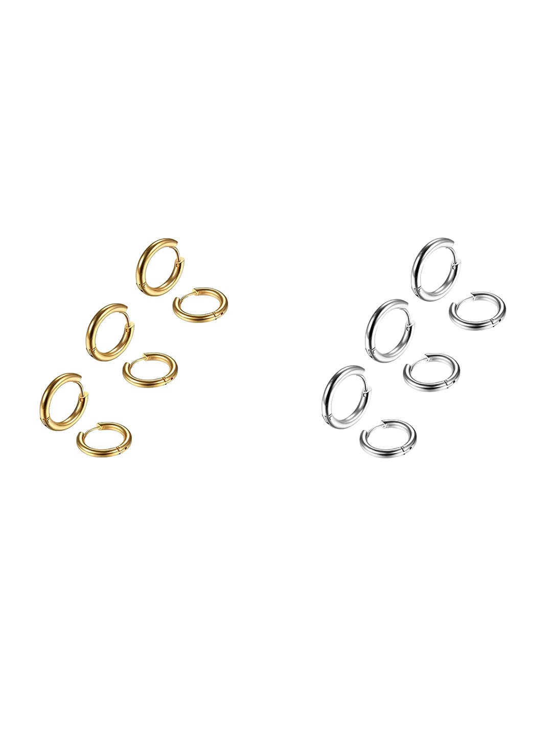 

KARISHMA KREATIONS Men Set Of 3 Contemporary Hoop Earrings, Gold