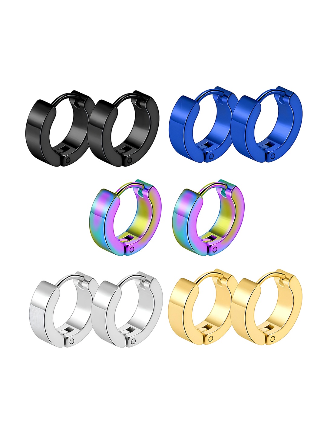 

KARISHMA KREATIONS Set of 10 Contemporary Hoop Earrings, Gold