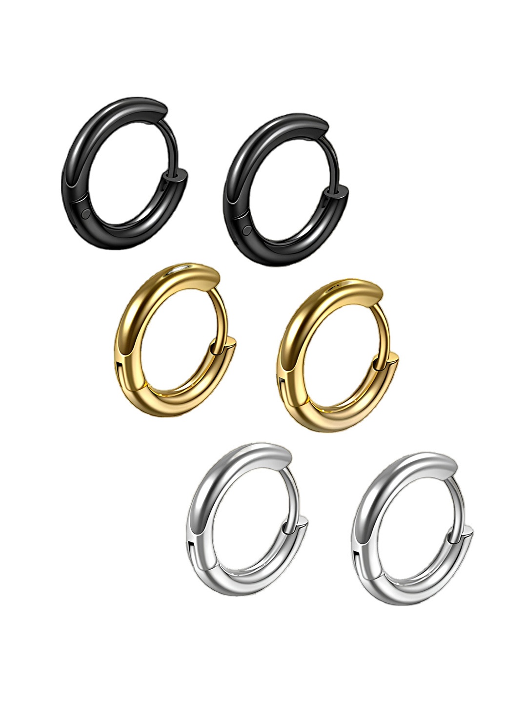 

KARISHMA KREATIONS Set Of 3 Circular Hoop Earrings, Gold