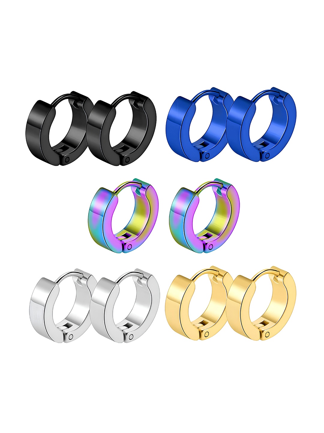 

KARISHMA KREATIONS Set Of 5 Circular Hoop Earrings, Gold