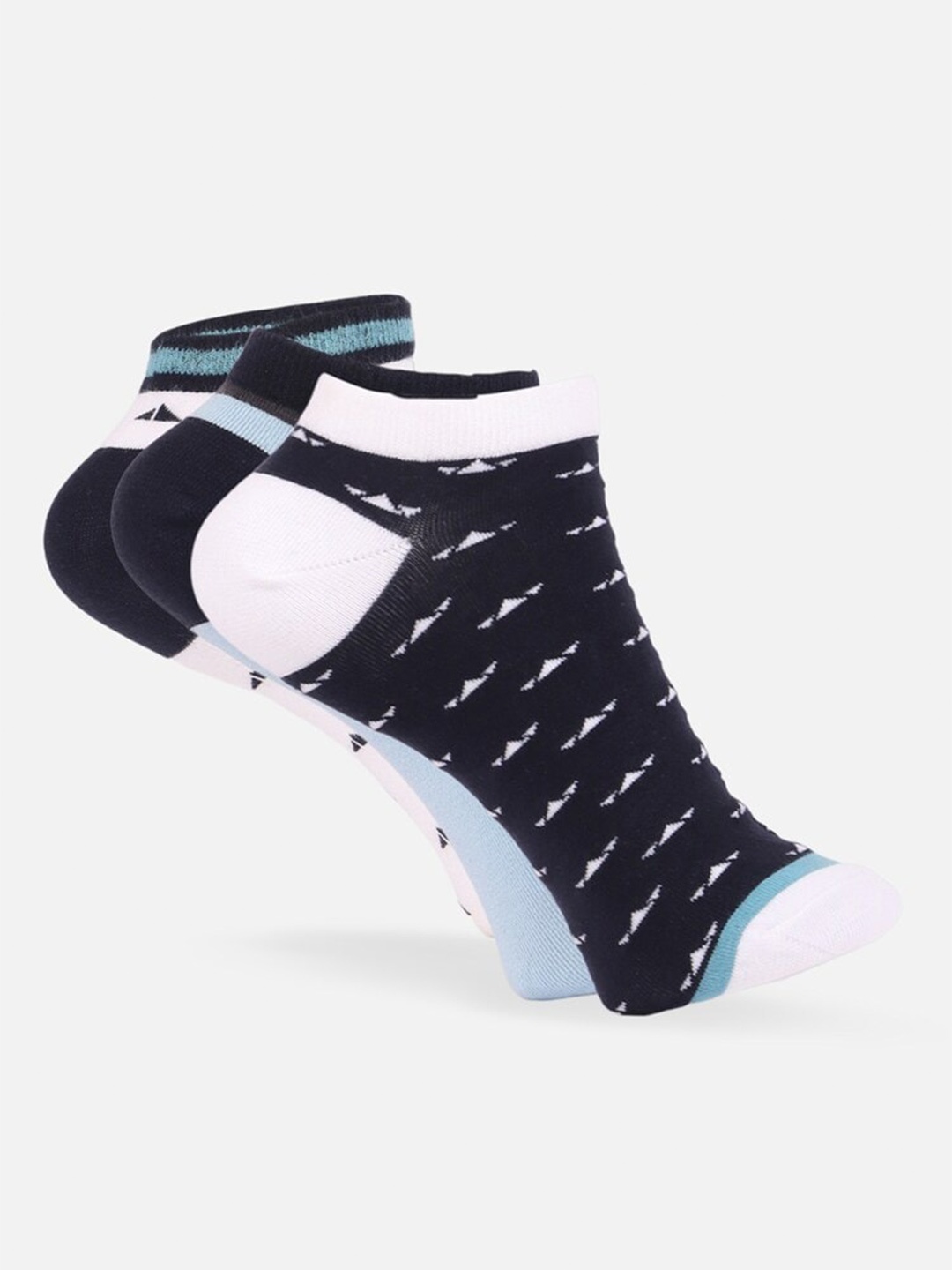 

FOREVER 21 Women Pack Of 3 Patterned Ankle-Length Socks, White