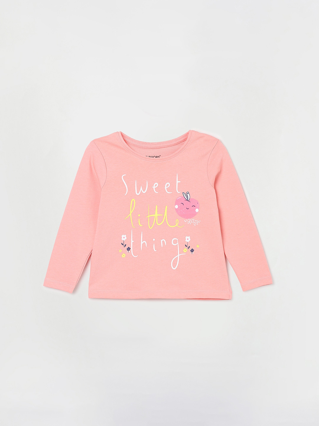 

Juniors by Lifestyle Girls Typography Printed Pure Cotton Casual T-Shirt, Peach