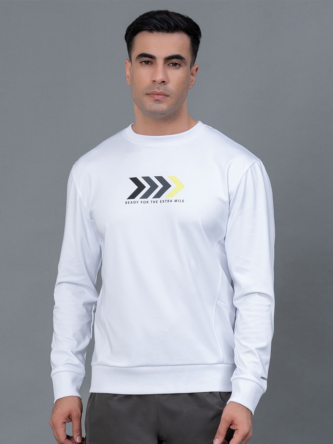 

Red Tape Men Graphic Print Stretchable Athleisure Sweatshirt, White