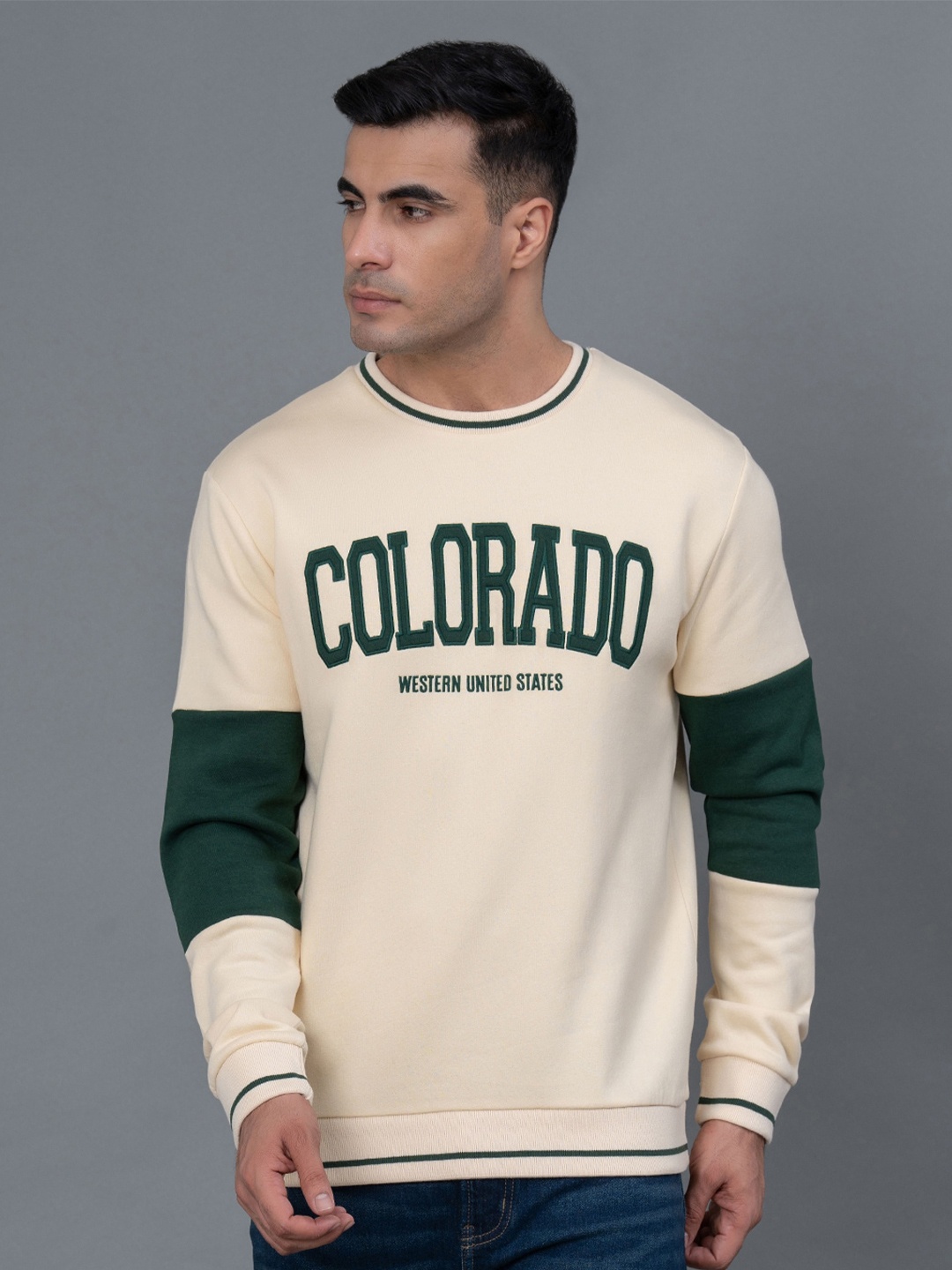 

Red Tape Typography Printed Pullover Sweatshirt, Beige