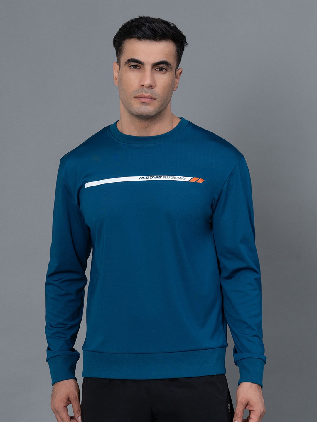 

Red Tape Men Graphic Print Stretchable Athleisure Sweatshirt, Teal
