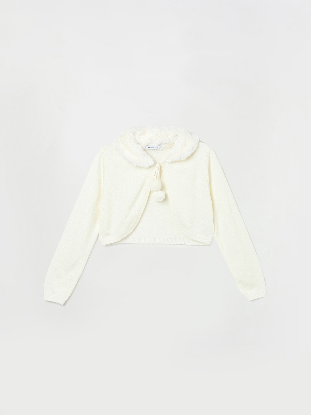 

Fame Forever by Lifestyle Girls Long Sleeves Crop Front Open Sweaters, Off white
