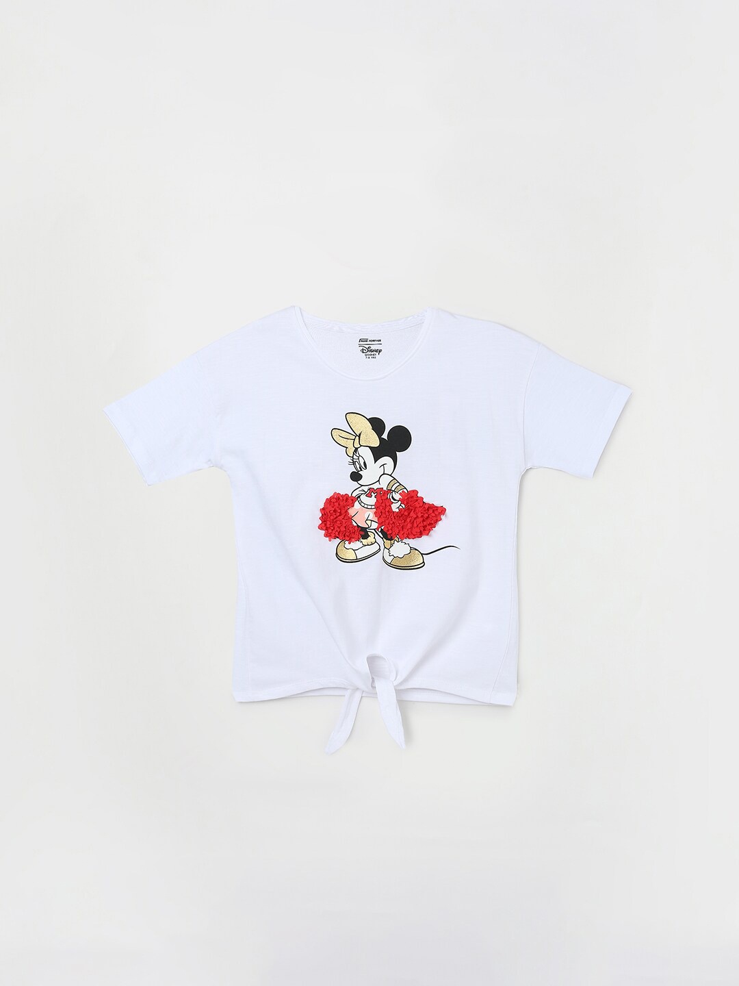 

Fame Forever by Lifestyle Girls Minnie Mouse Printed Pure Cotton T-shirt, White