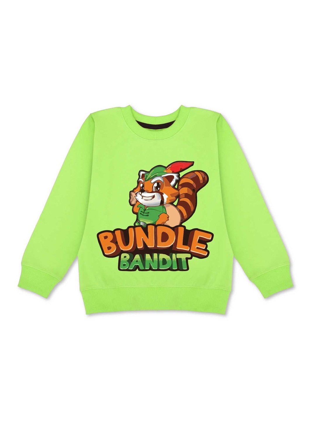 

YK Boys Graphic Printed Fleece Sweatshirt, Lime green